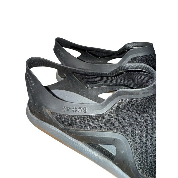 Crocs Swiftwater Mesh Wave Mens Size 13 Pre-Owned Sandals Black Grey Water Shoes main image 9